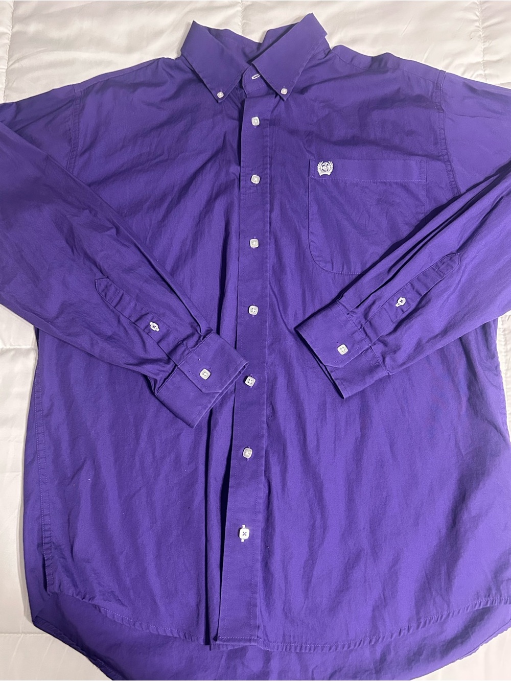 Cinch Men's Purple Button-Down Dress Shirt
